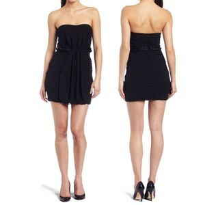 BCBGeneration Strapless Pleated Bubble-Hem Cocktail Dress | Size 0